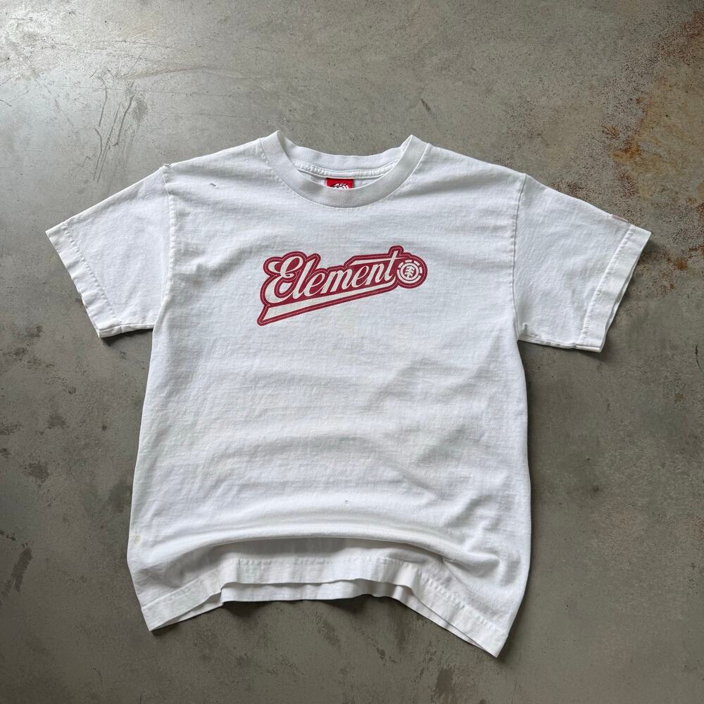 Vintage Y2K Element Skater Classic Retro Logo Graphic T-shirt Size Youth Medium
